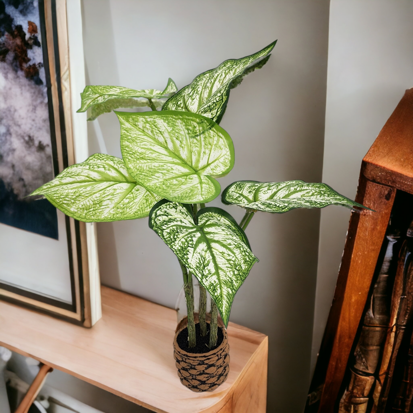 Artificial Medium Arrowhead Plant - Patterned Pot (60cm)