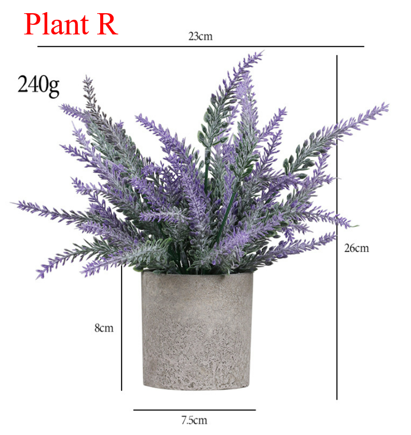 Artificial Small Lavender Table Plant R in Pulp Pot