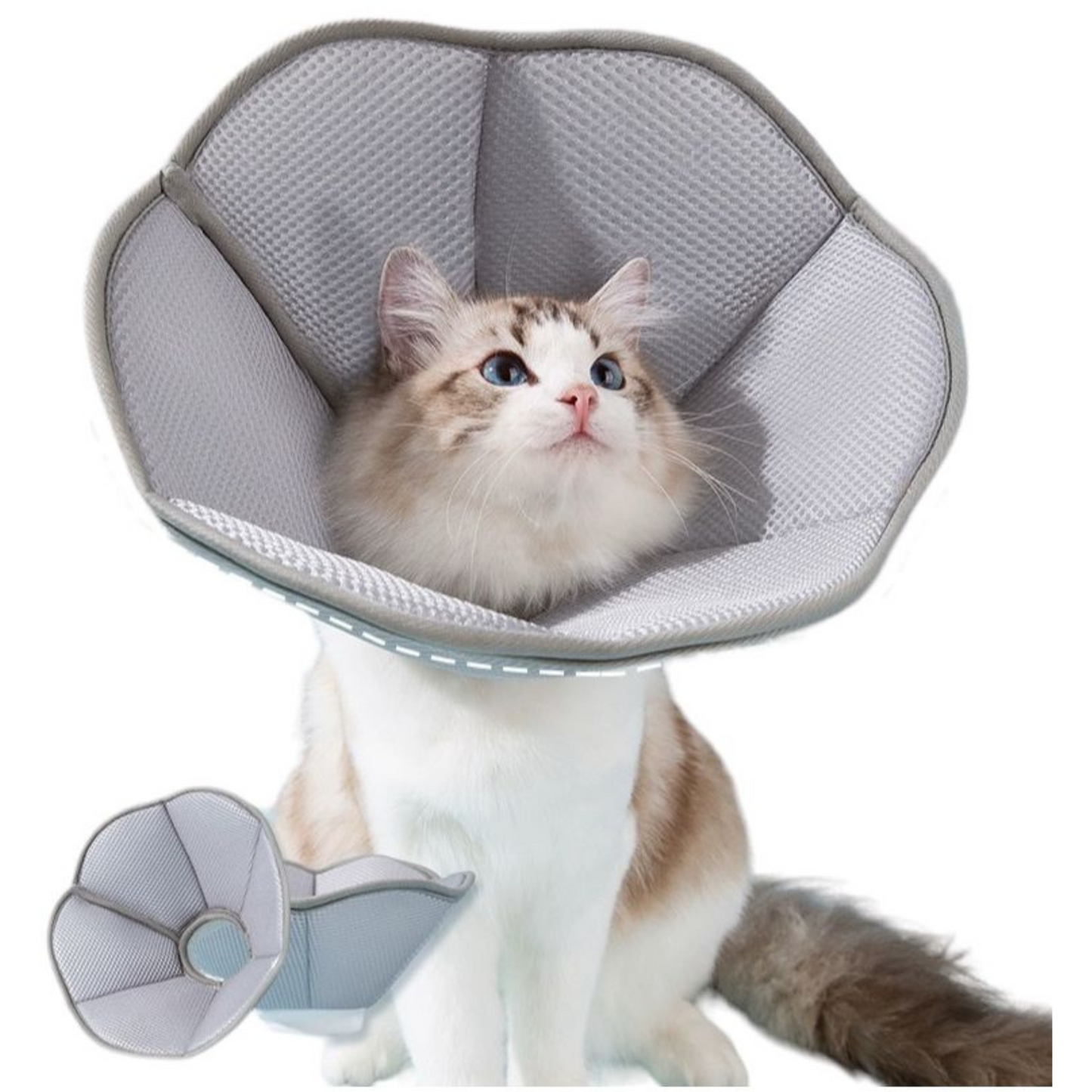 Mesh Breathable Pet Cone Collar (Grey)