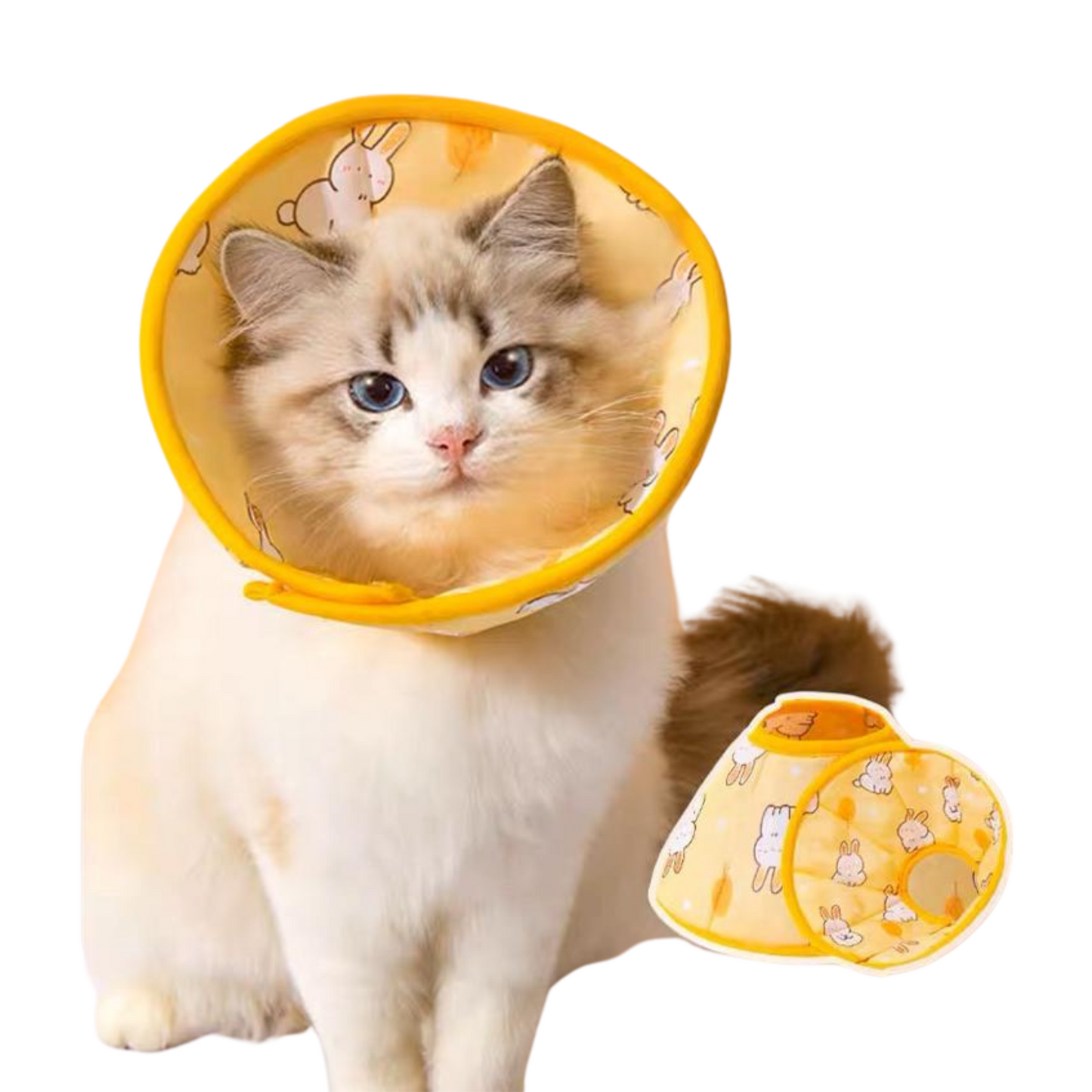 Waterproof Bunny Pattern Pet Collar (Yellow)