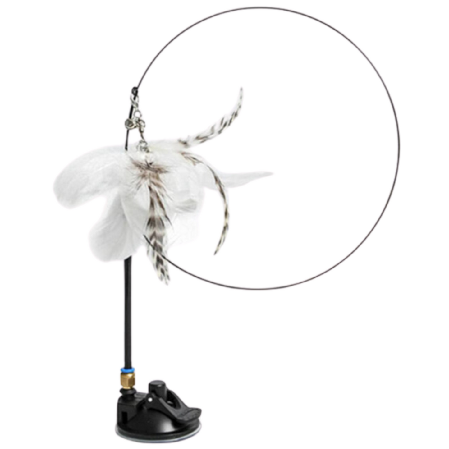 Suction Cup Cat Teaser Toy (White Feather)