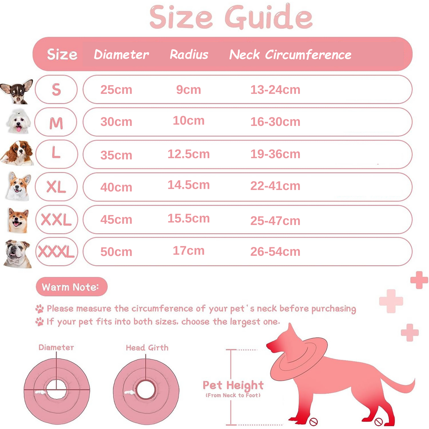 Donut design Thick Cushion Pet Collar (Pink)