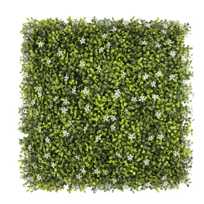UV Resistant Boxwood Hedge with White Flowers for Indoor & Outdoor Decoration