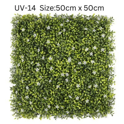 UV Resistant Boxwood Hedge with White Flowers for Indoor & Outdoor Decoration