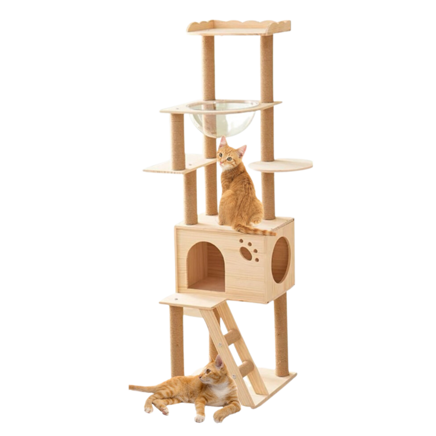 Large Solid Wood Cat Condo