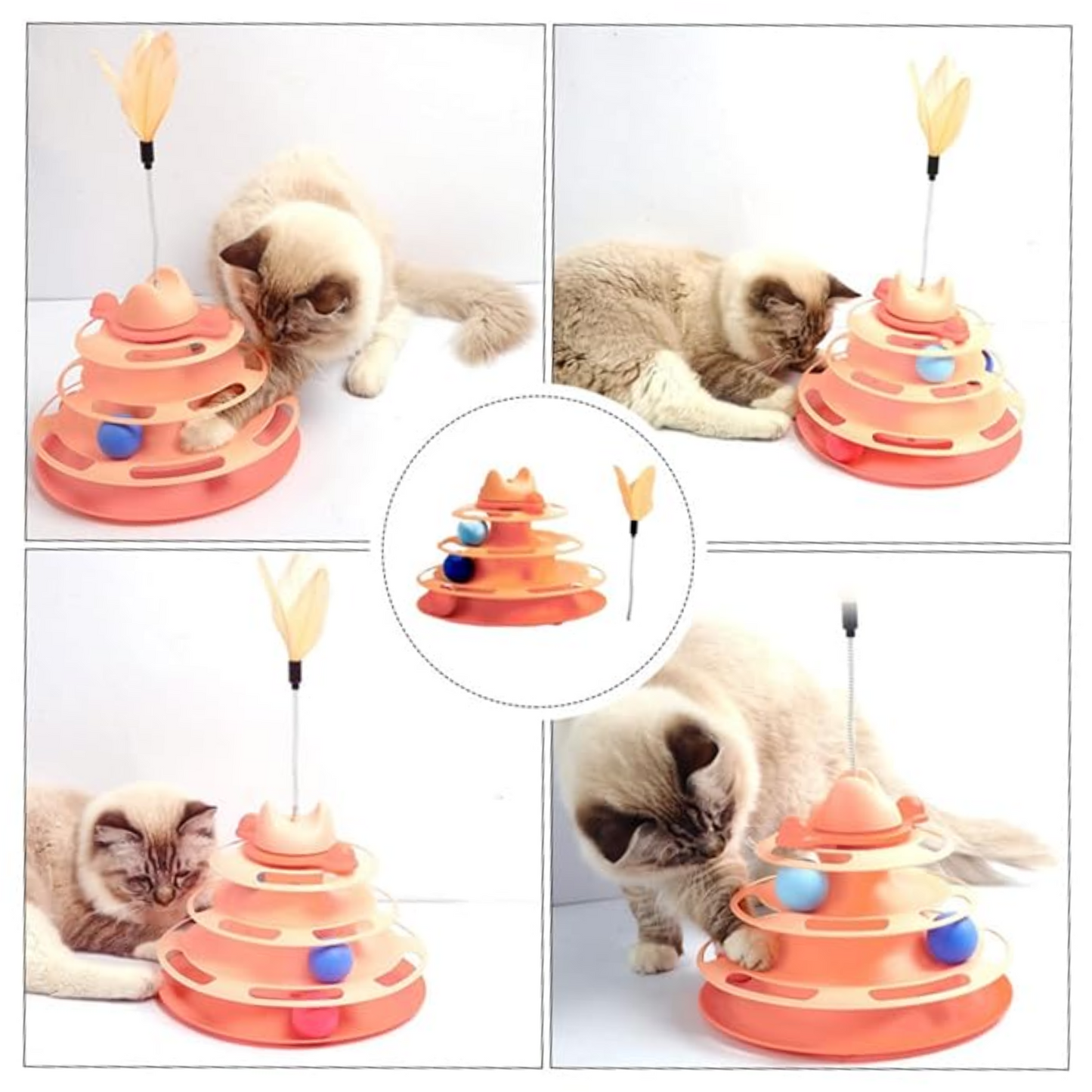 Cat Multi Tier Ball Track Toy