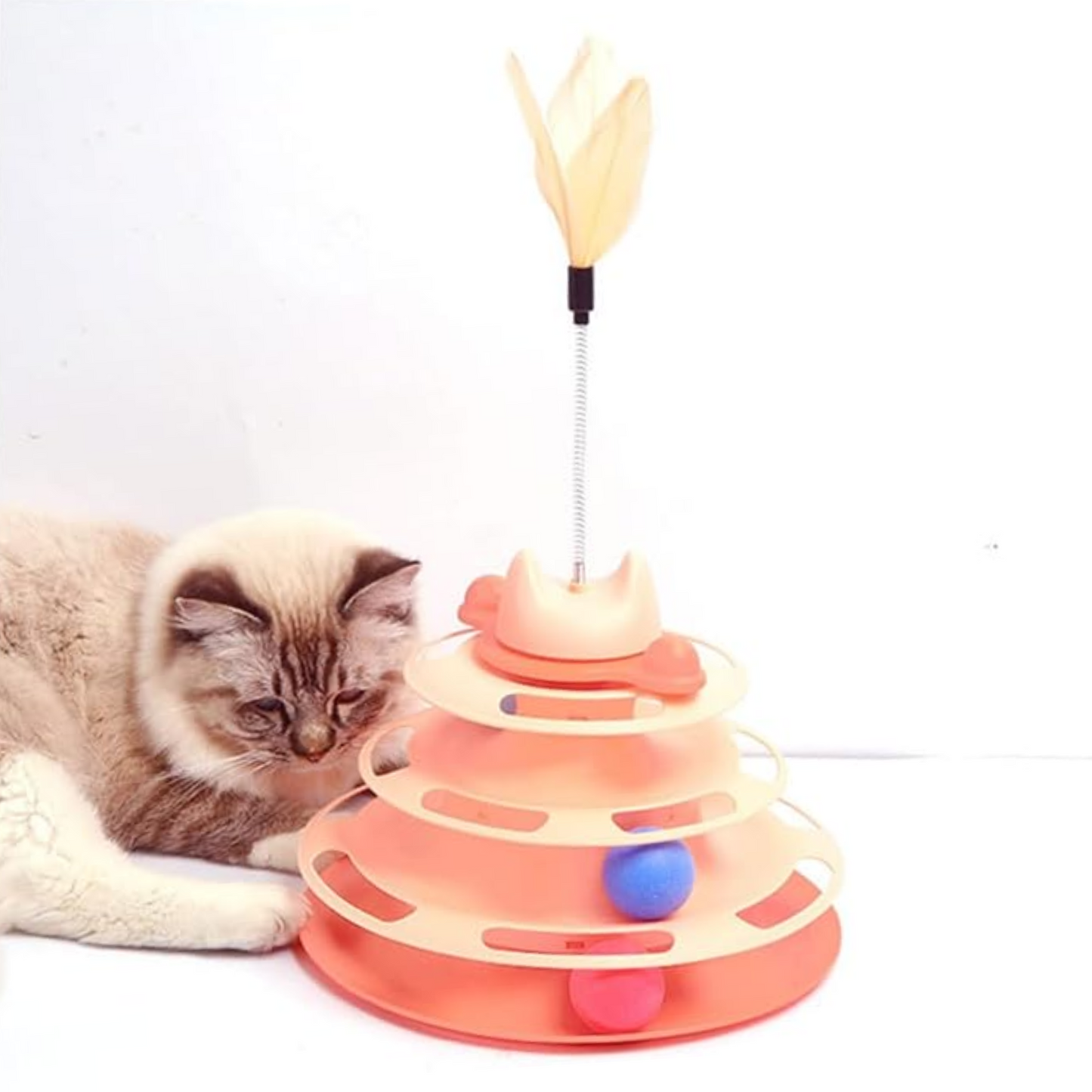 Cat Multi Tier Ball Track Toy