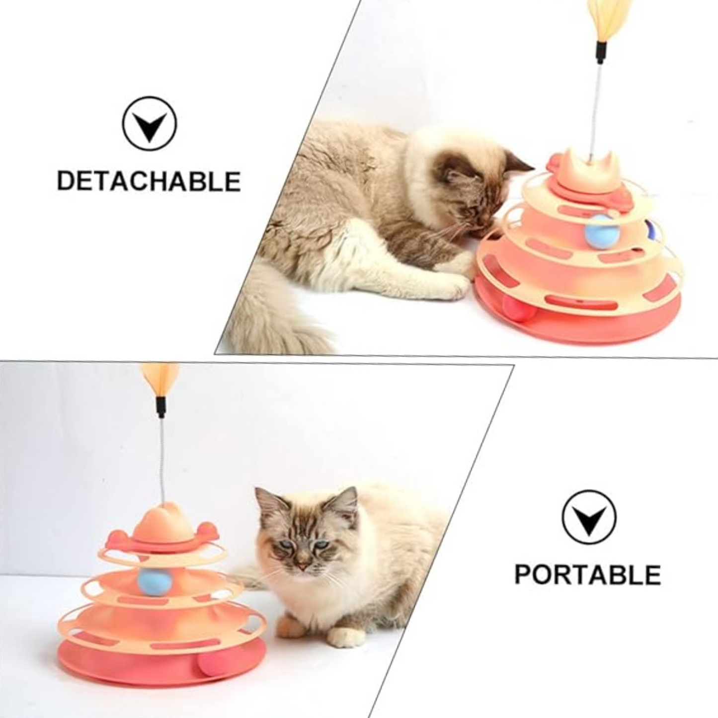Cat Multi Tier Ball Track Toy