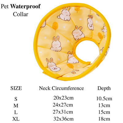 Waterproof Bunny Pattern Pet Collar (Yellow)