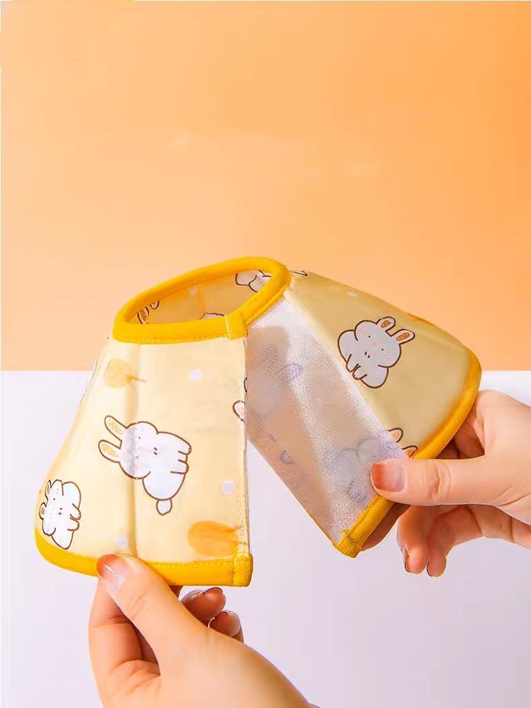 Waterproof Bunny Pattern Pet Collar (Yellow)