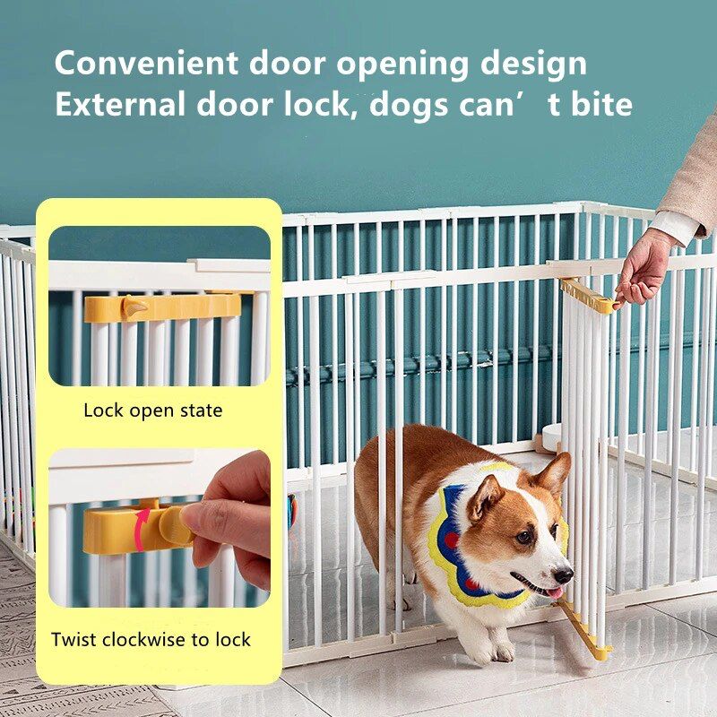 White Pet Metal Fence with Door (H50cm-70cm)
