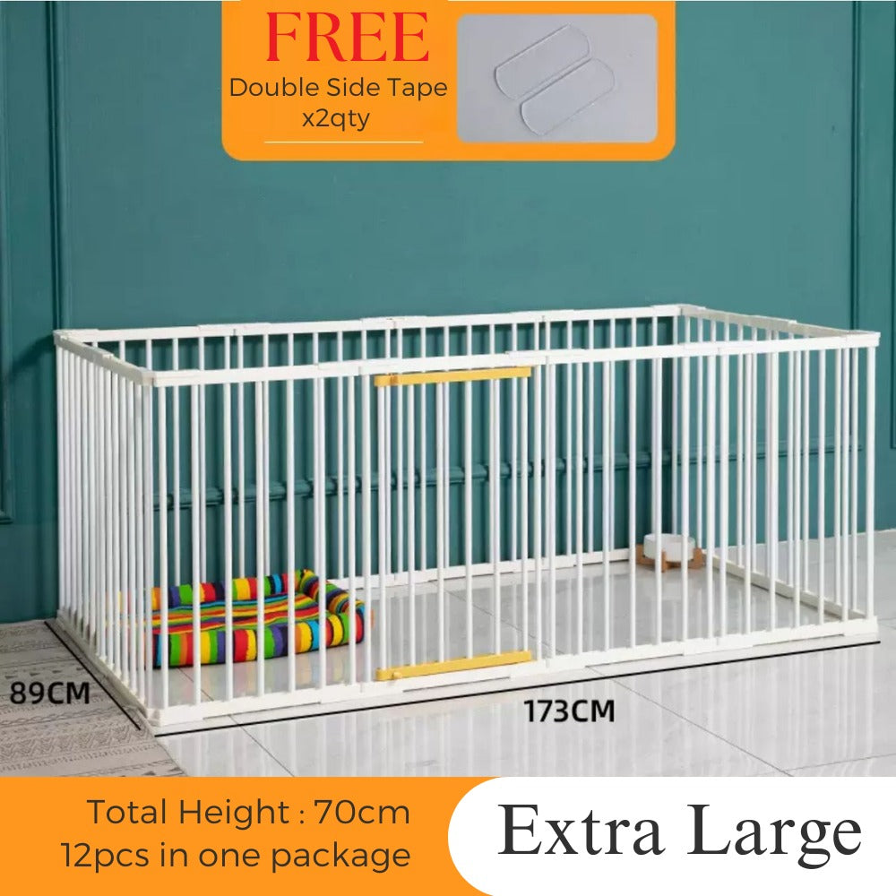White Pet Metal Fence with Door (H50cm-70cm)