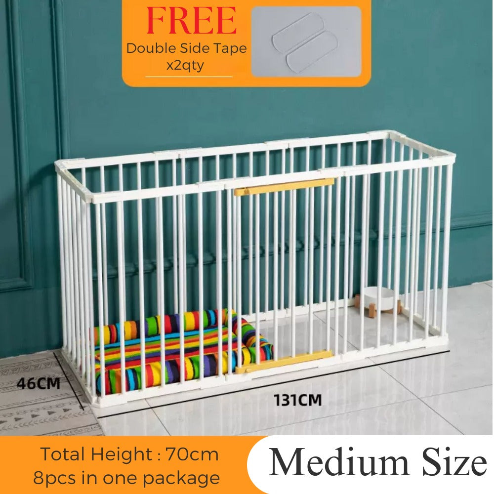 White Pet Metal Fence with Door (H50cm-70cm)