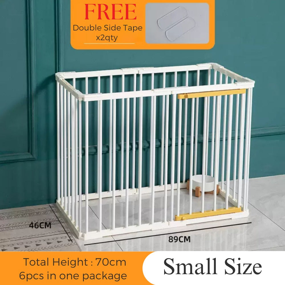 White Pet Metal Fence with Door (H50cm-70cm)
