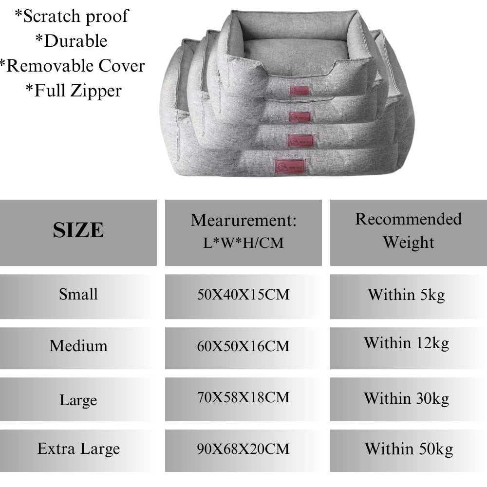Scratch Proof Pet Bed (Grey)