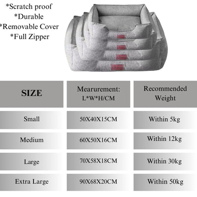 Scratch Proof Pet Bed (Grey)