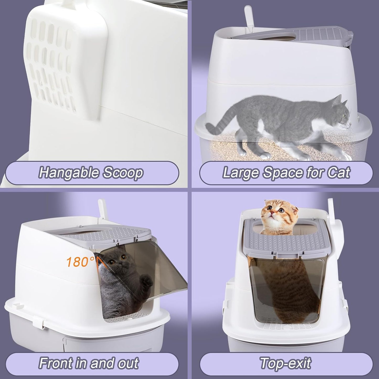 Enclosed Litter Box Top & Front Entrance