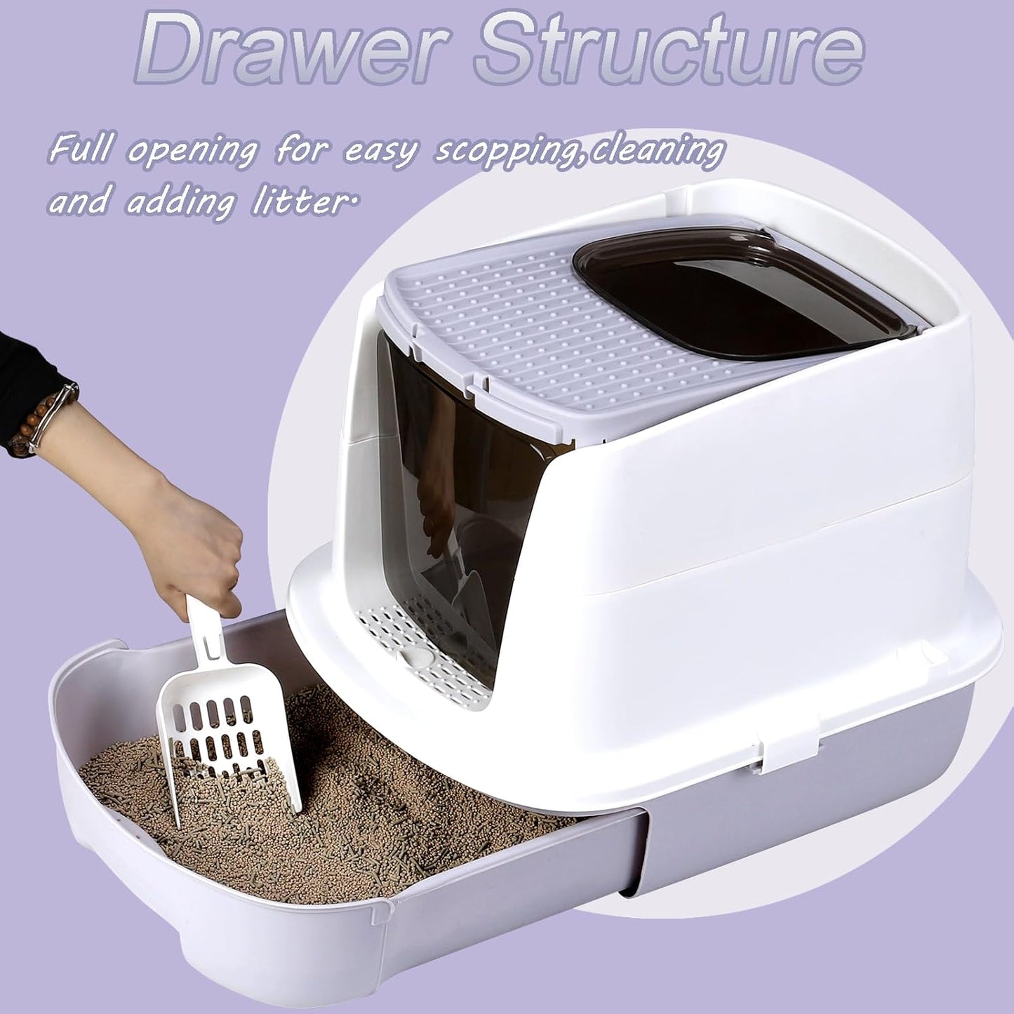 Enclosed Litter Box Top & Front Entrance