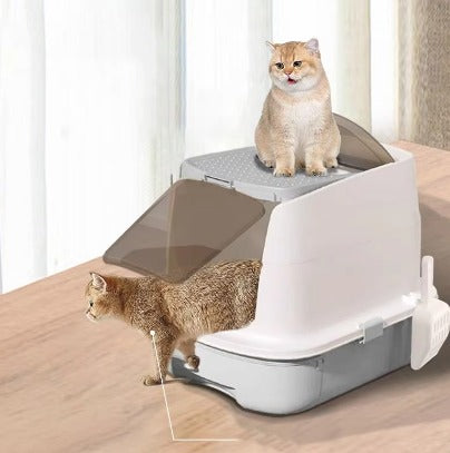 Enclosed Litter Box Top & Front Entrance