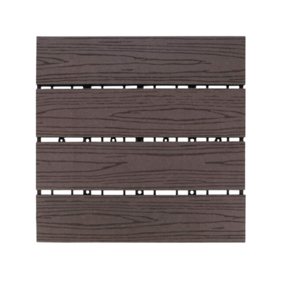 Wooden Plastic Interlocking Decking Tiles (Design 1 Coffee)