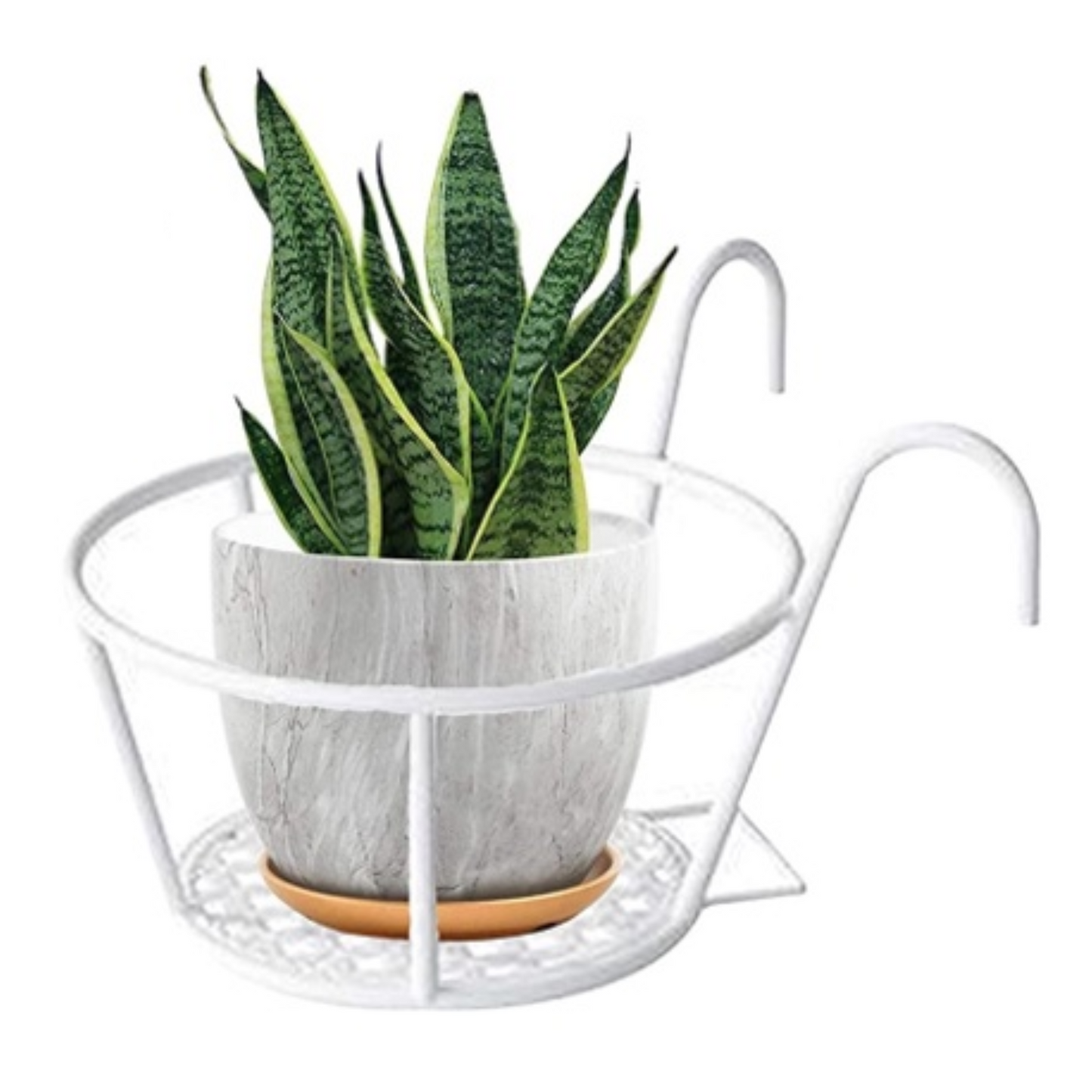 Round Coated Metal Hanging Basket (Black)