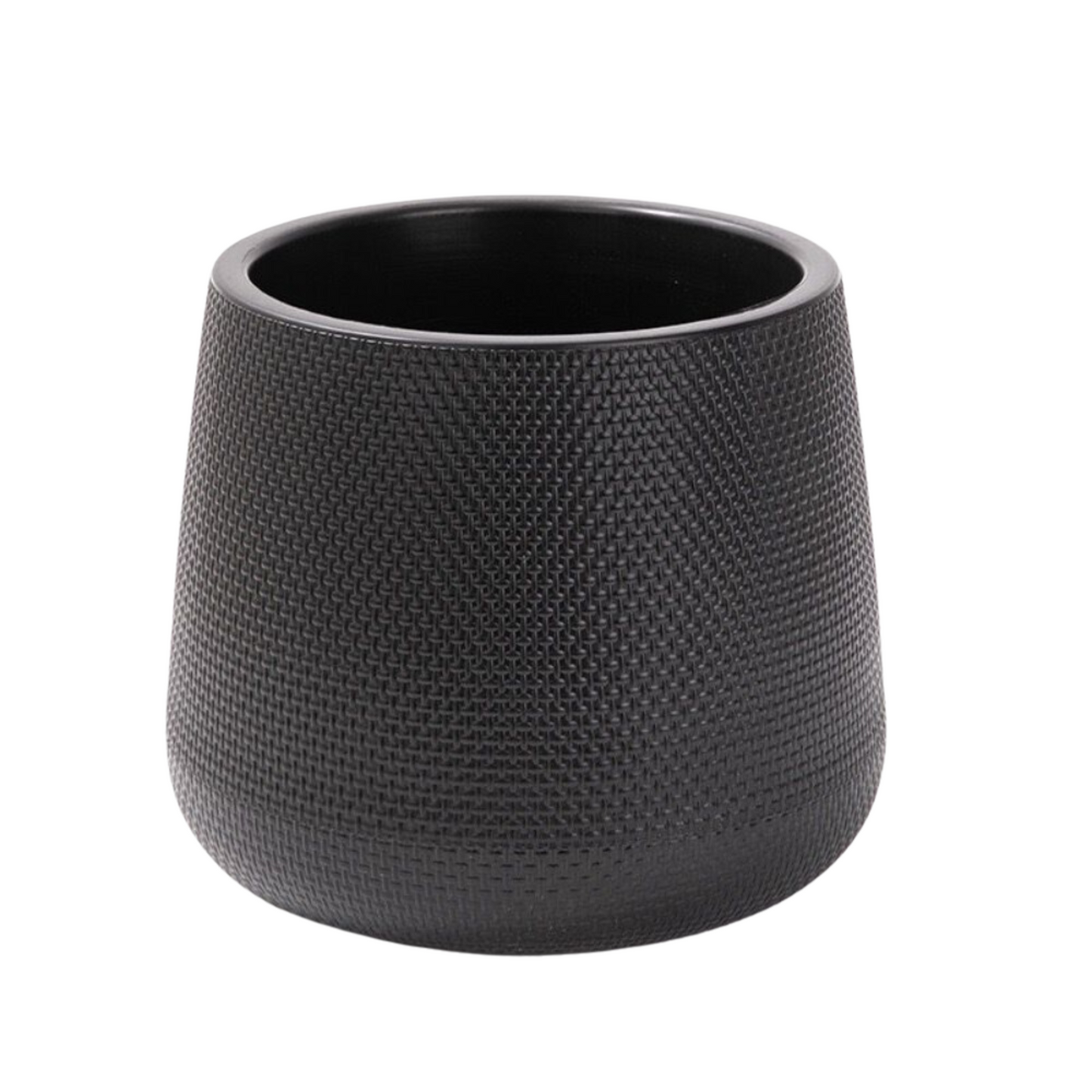 Resin Round Plant Pot (Black)