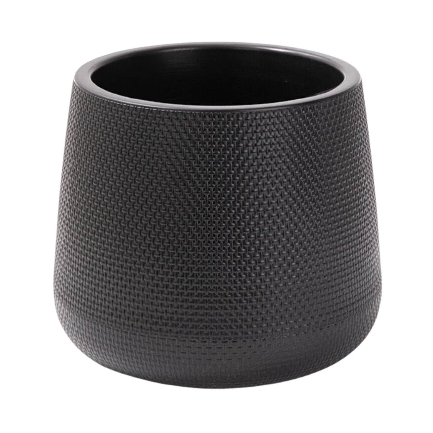 Resin Round Plant Pot (Black)