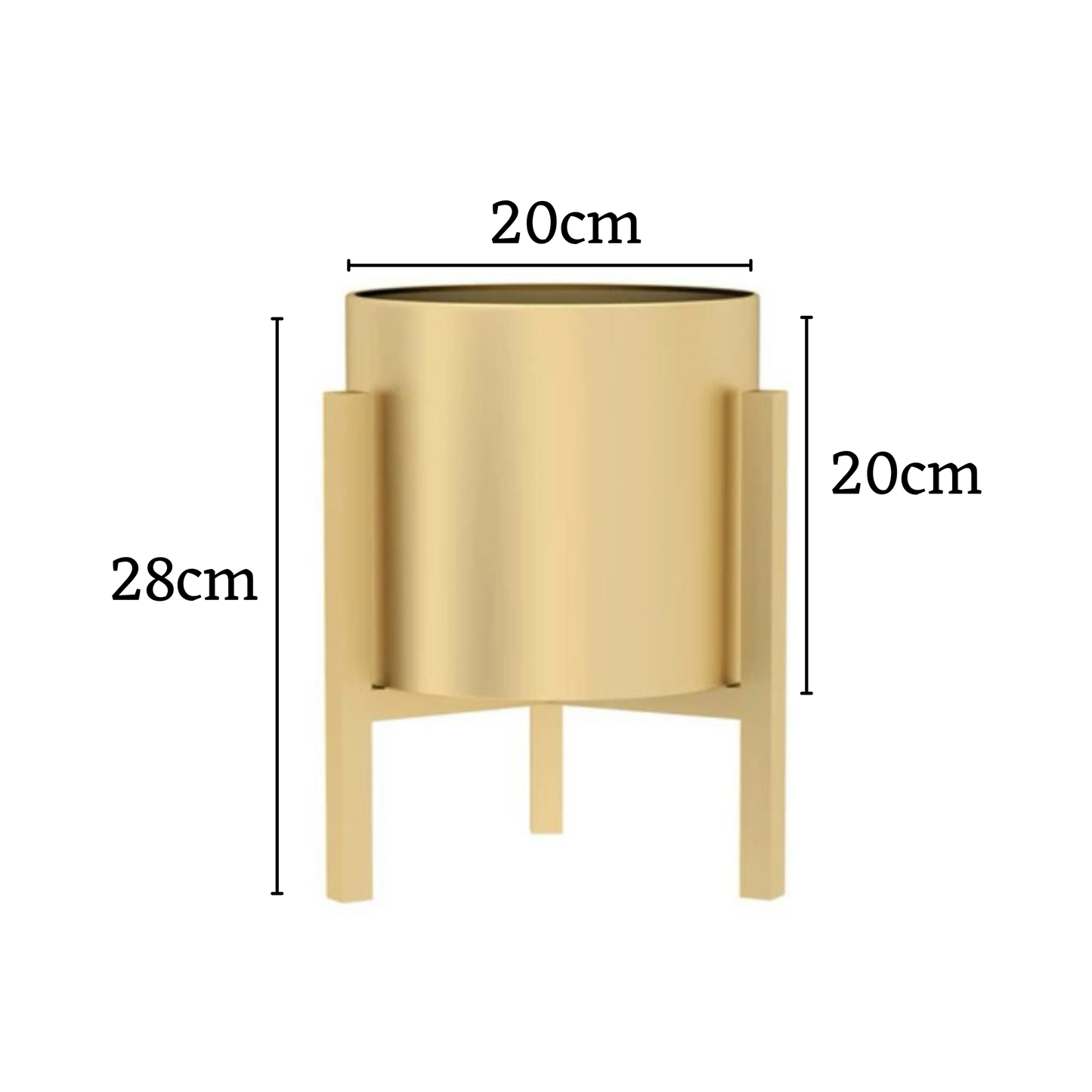 Low Round Steel Planter Stand (Gold)
