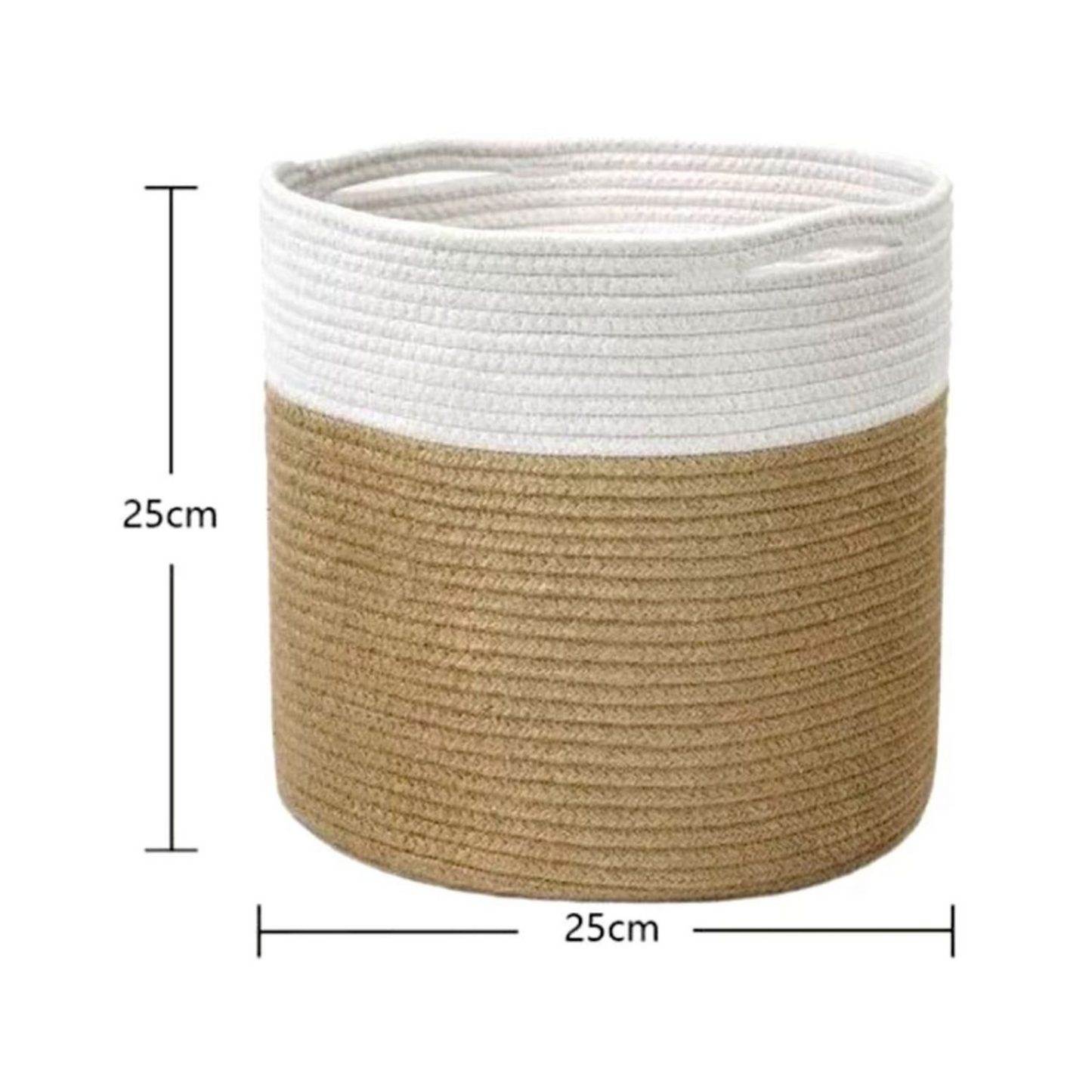 Jute Woven Basket (Jute Mixed White)