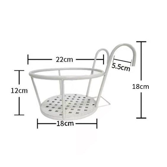 Round Coated Metal Hanging Basket (Black)