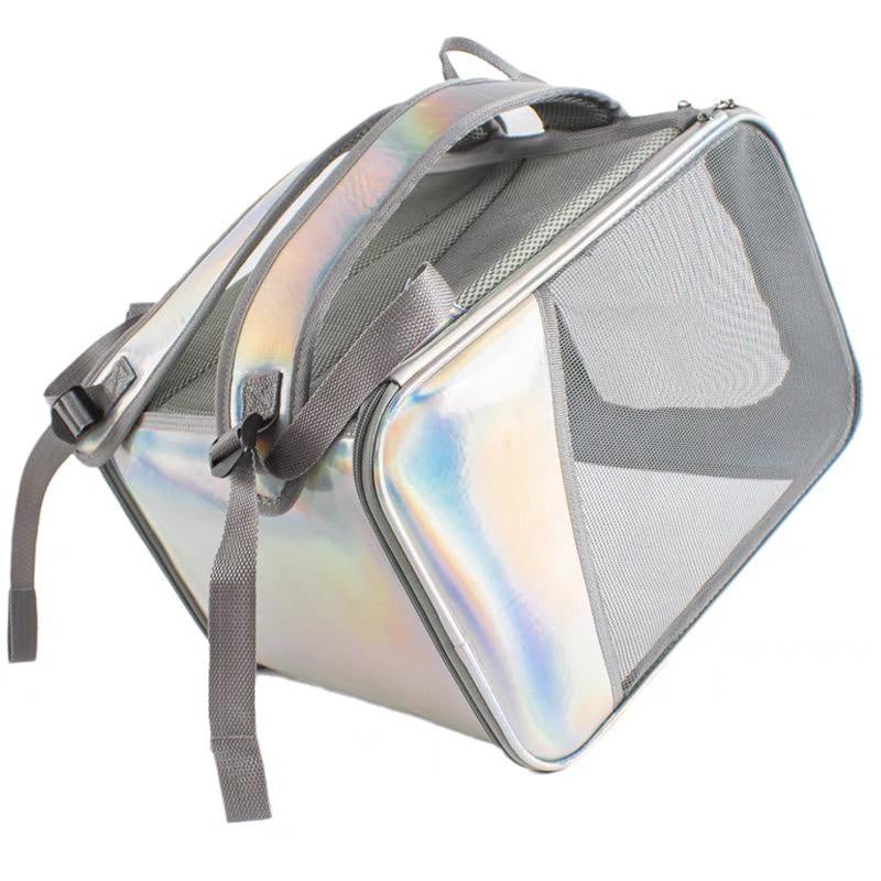 Soft Transparent cover Pet Silver Backpack (35cm)