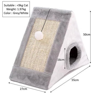 Triangle House Scratching Board (Fur)