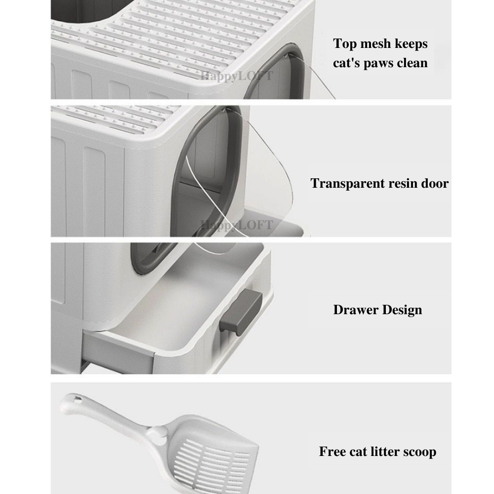 Foldable Enclosed Cat Litter Box