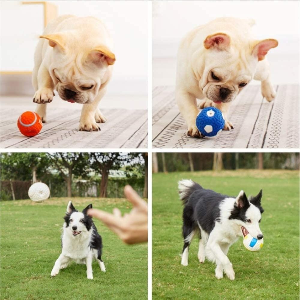 Squeaky Latex Rubber Dog Toy Soft Balls - Rugby Ball