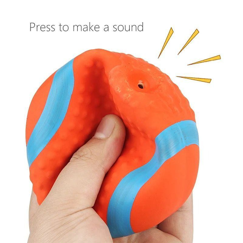 Squeaky Latex Rubber Dog Toy Soft Balls - Rugby Ball