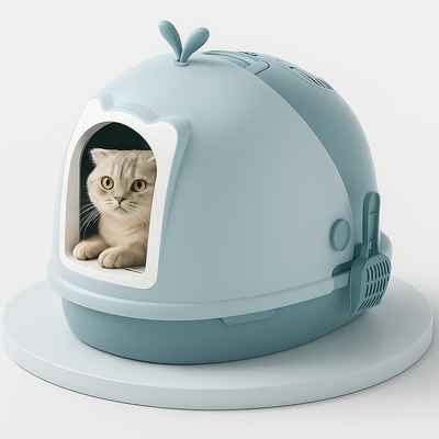 Flip up cat litter box for Large cat or kitten