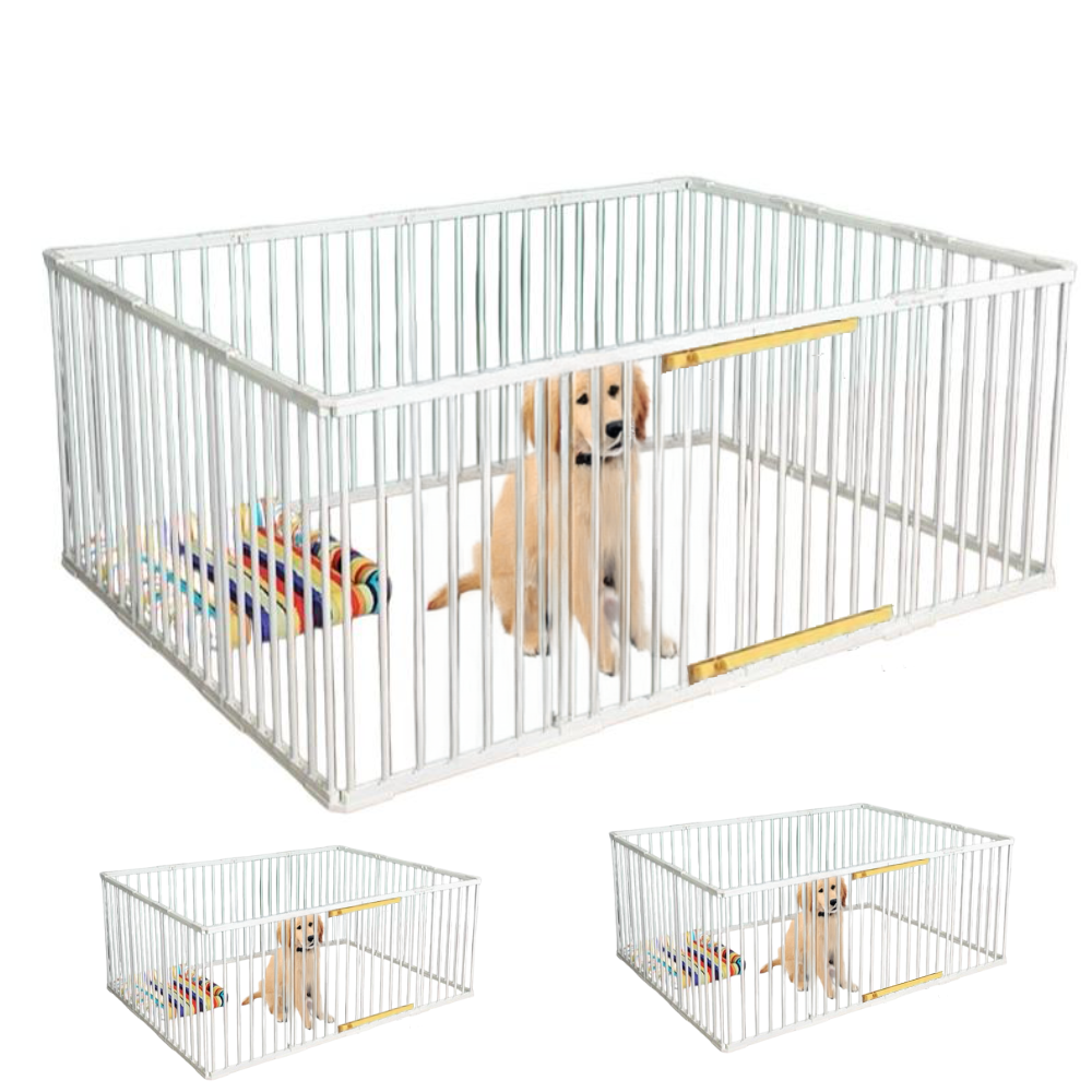 White Pet Metal Fence with Door (H50cm-70cm)