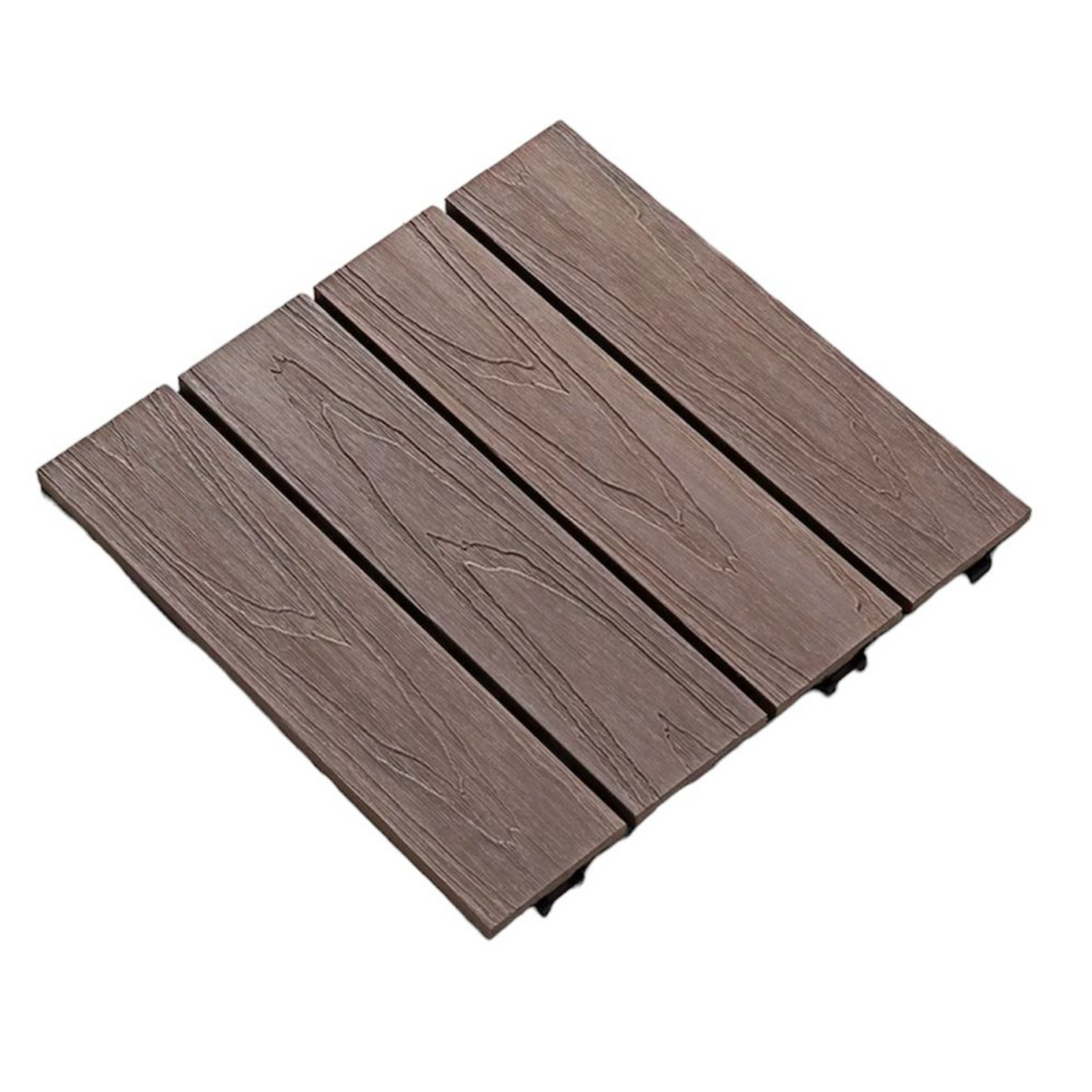 Wooden Plastic Interlocking Decking Tiles (Design 3 Coffee)