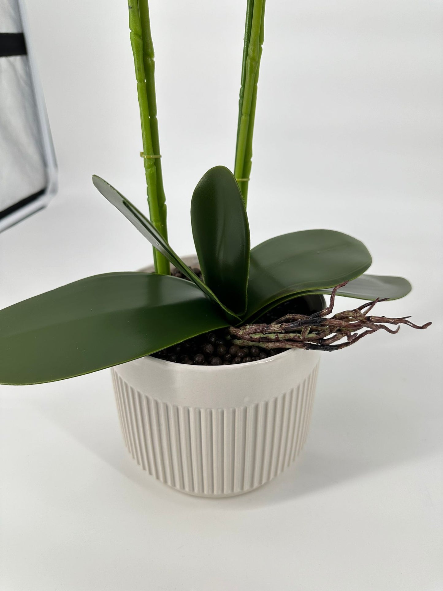 Artificial Orchid 4 Stalks In Ceramic White Pot