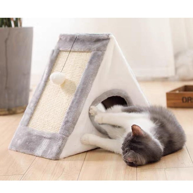 Triangle House Scratching Board (Fur)