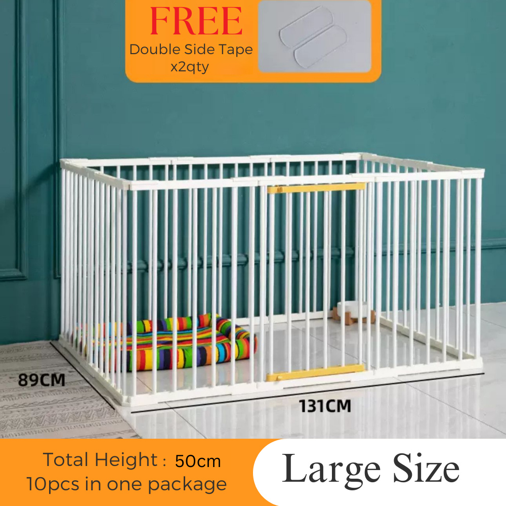 White Pet Metal Fence with Door (H50cm-70cm)