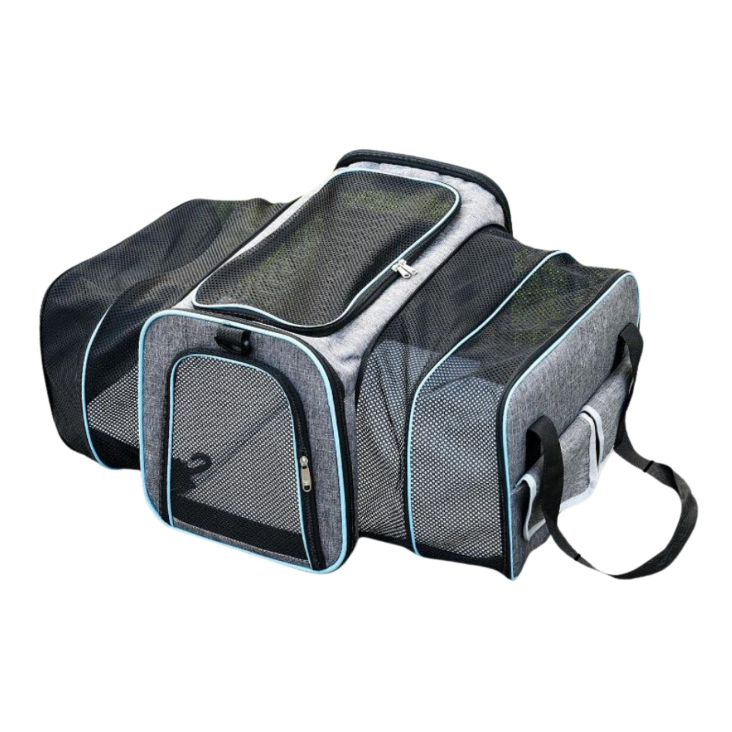Extendable Mesh Shoulder Pet Carrier Bag - Blue
