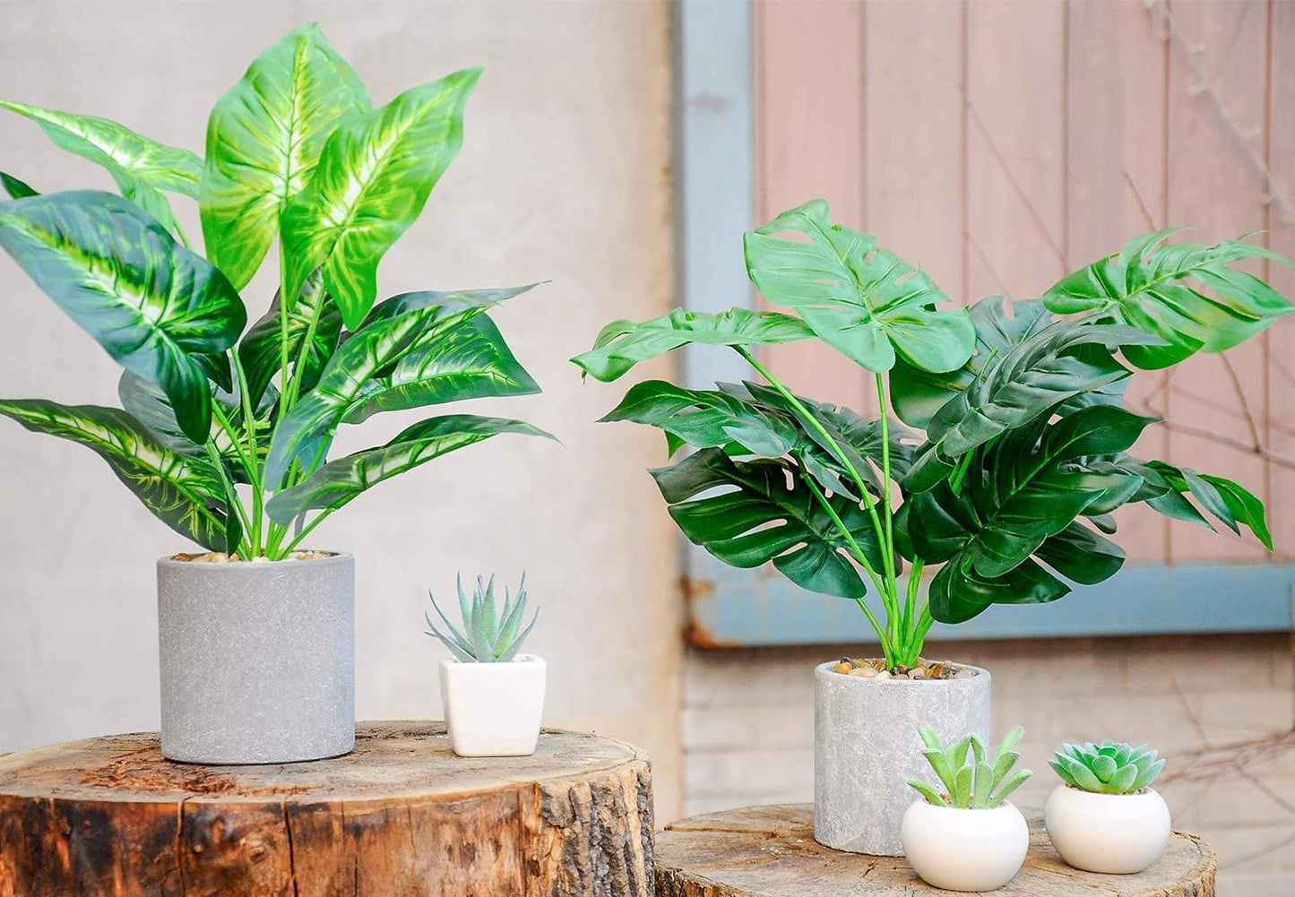 Artificial Small Potted Plant - Grey Pot (45 cm)
