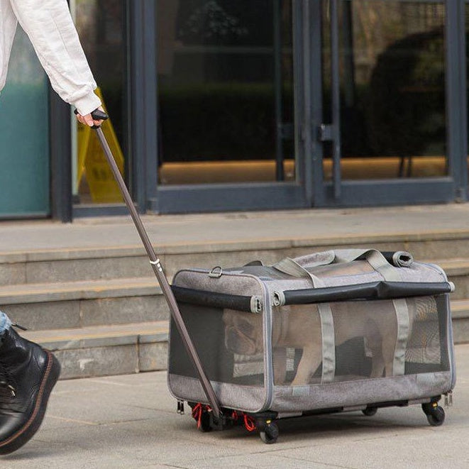 Pet Rolling Carrier Pet Sling and Luggage Trolley Carrier