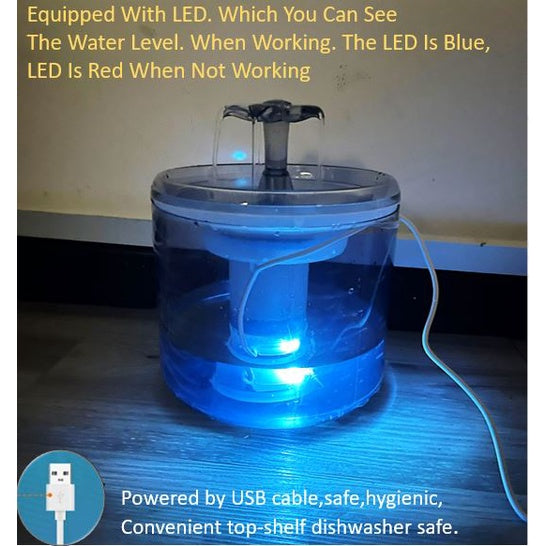 Water Fountain with LED - Transparent (2.6L)