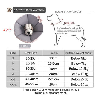 Bow Soft Cushion Pet Collar (Pink Grey)