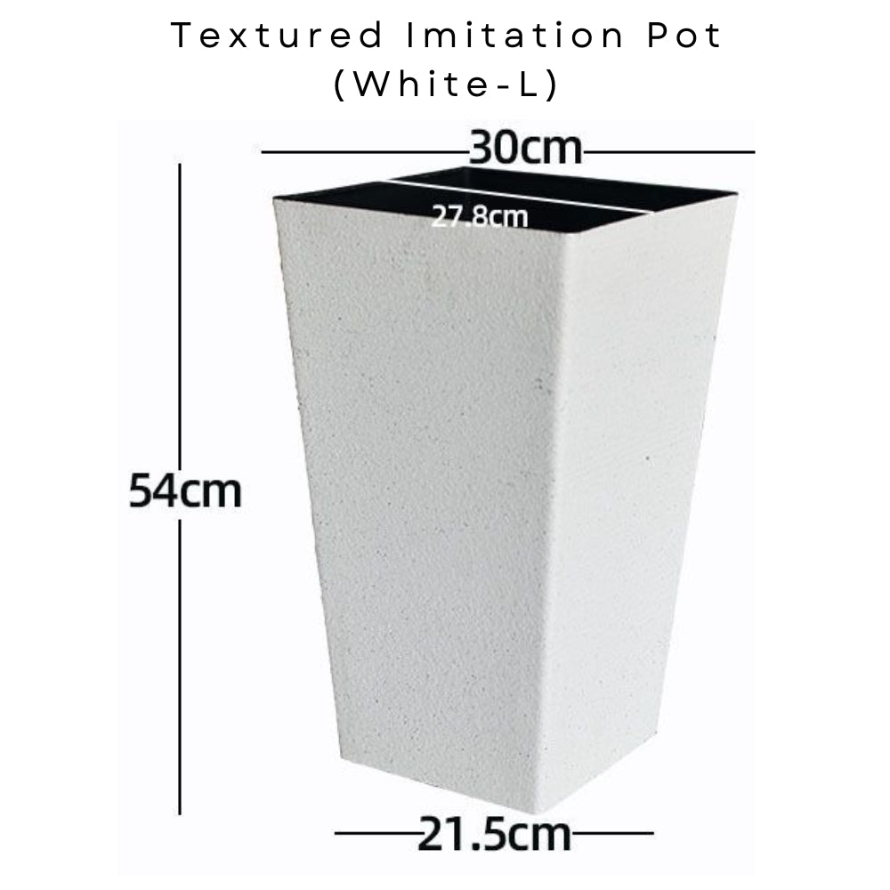 Imitation Tall Plant Pot (White)