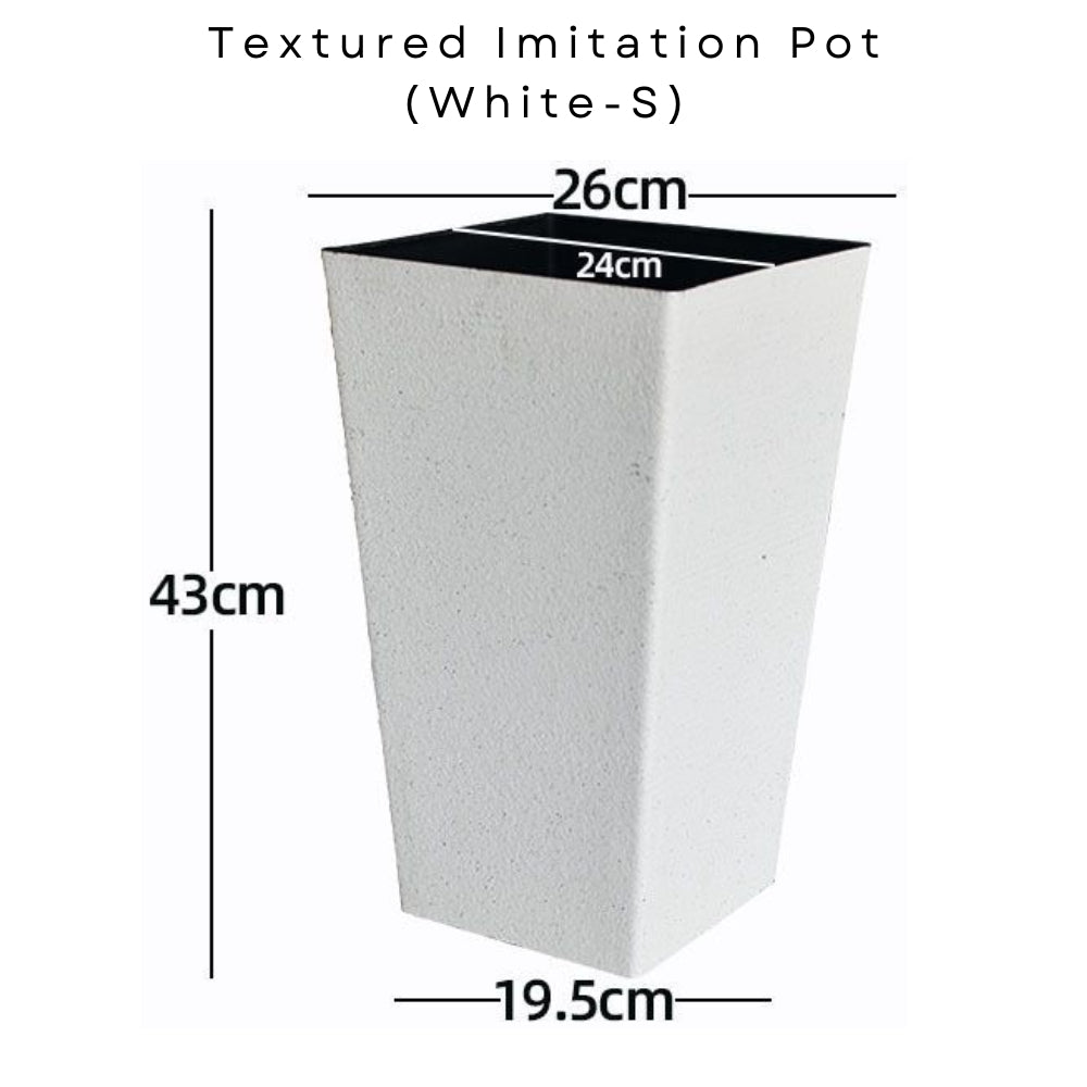 Imitation Tall Plant Pot (White)