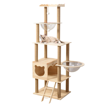 Wood and Sisal Cat Condo (173cm)