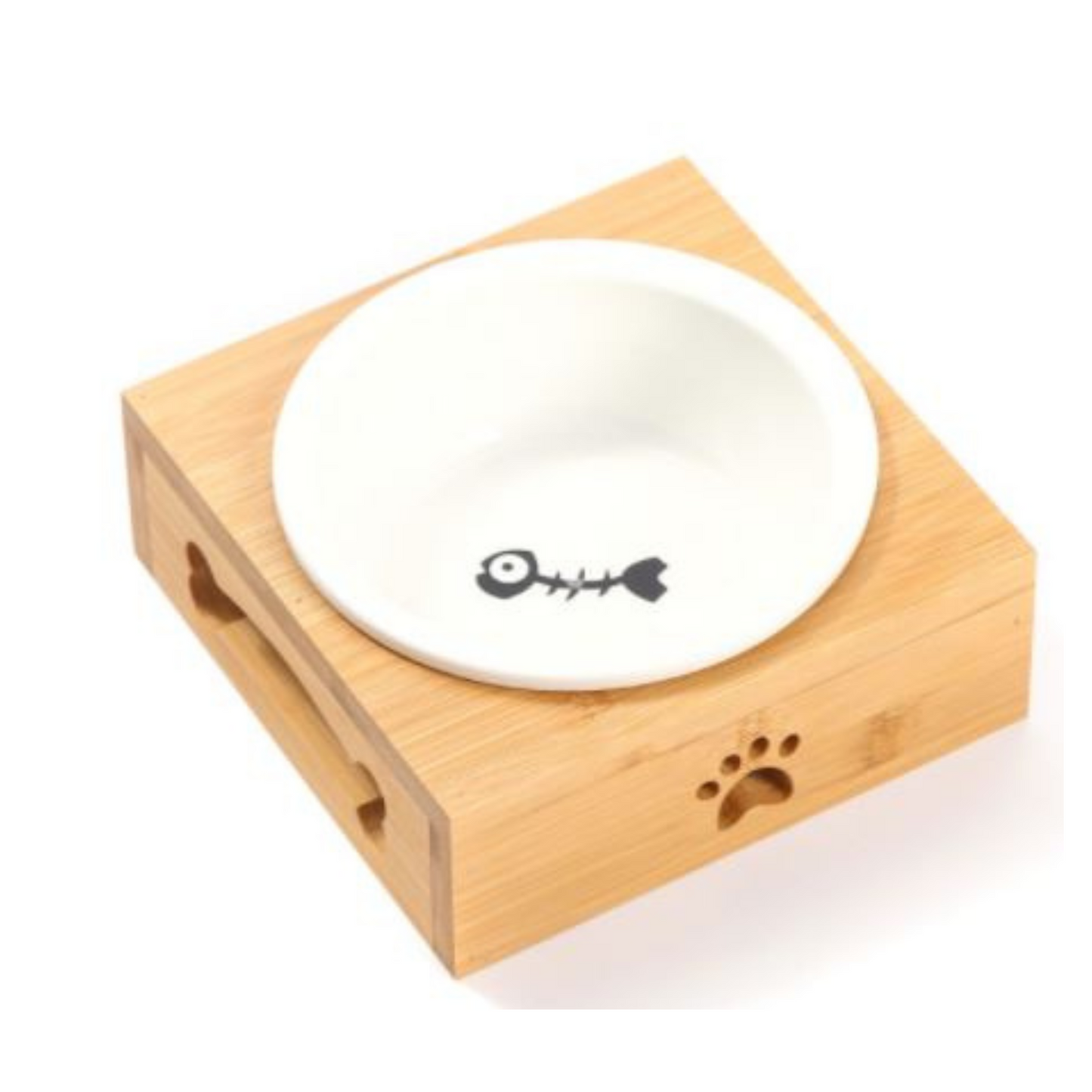 Wooden Single Ceramic Bowl